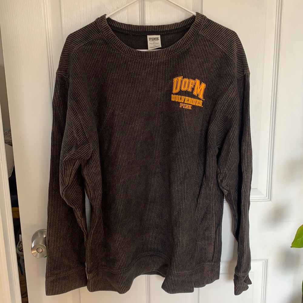 PINK University of Michigan corduroy sweatshirt